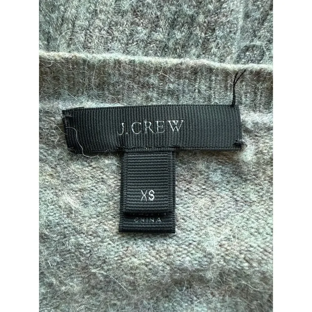 J. Crew Supersoft Yarn V Neck Front Pocket‎ Tunic Sweater Gray Size XS